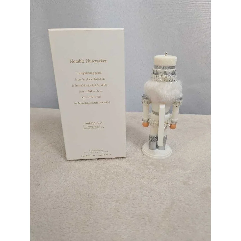 Hallmark‎ Keepsake Notable Nutcracker Ornament 2012 Silver White Christmas Decor